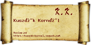 Kuszák Kornél névjegykártya