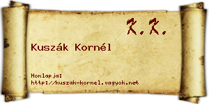 Kuszák Kornél névjegykártya